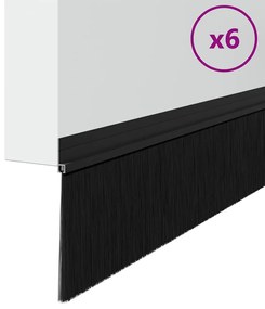 vidaXL Αυτοκόλλητες σφραγίδες πόρτας 6 pcs Μαύρο 100 cm
