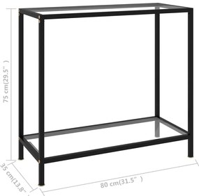 vidaXL Τραπέζι Κονσόλα Διαφανές 80 x 35 x 75 εκ. από Ψημένο Γυαλί