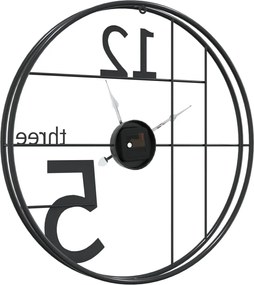 vidaXL Ρολόι Τοίχου Μαύρο Ø50 εκ. Σιδερένιο