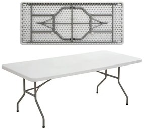 Τραπέζι Πτυσσόμενο BLOW Μέταλλο/PP Γκρι/Άσπρο 183x76x74cm