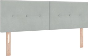 vidaXL Κρεβάτι Box Spring με Στρώμα και LED Ανοιχτό γκρι 140 x 190 cm