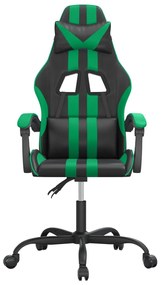 vidaXL Καρέκλα Gaming Μαύρο/πράσινο από Συνθετικό Δέρμα