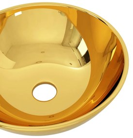 Νιπτήρας Χρυσός 28 x 10 εκ. Κεραμικός - Χρυσό