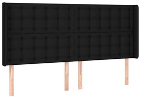 vidaXL Κρεβάτι Boxspring με Στρώμα &amp; LED Μαύρο 160x200 εκ. Υφασμάτινο
