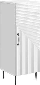 vidaXL Πλαϊνό γραφείο Γυαλιστερό Λευκό 33 x 34,5 x 89,5 εκ