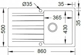 Duralit KS100 - Νεροχύτης Κουζίνας Συνθετικός 86x50 - 450. Concrete