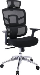 BF8400 Πολυθρόνα Γραφείου Διευθυντή, Mesh - Ύφασμα Μαύρο, Βάση Αλουμίνιο   1τμχ