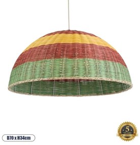 Boho Κρεμαστό Φωτιστικό Οροφής Μονόφωτο 02061 GloboStar-2061-Πολύχρωμο 2061