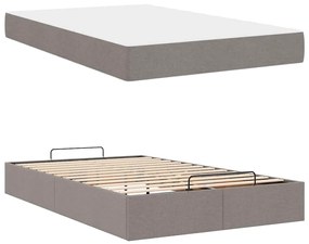 vidaXL Σκελετός κρεβατιού με στρώμα 2 pcs Taupe ύφασμα