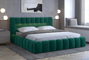 Επενδυμένο κρεβάτι Mercy-Prasino-160 x 200