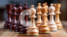 Intra Συλλεκτικό Ξύλινο Παζλ Plywood  4mm - Ξύλινα κομμάτια σκακιού σε μια σκακιέρα Σε Ξύλινο Κουτί - Διαστάσεις Puzzle: 10x10 cm – 25 κομμάτια