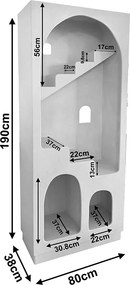 Βιβλιοθήκη-ραφιέρα Boolten pakoworld mdf λευκό 80x38x190εκ