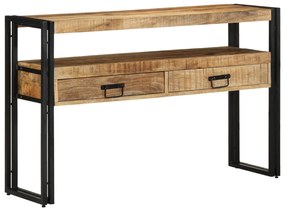 vidaXL Τραπέζια στο κομοδίνο Μαύρο 120x33x75 εκ Μασίφ ξύλο μάνγκο και μέταλλο