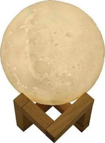 Led Συσκευή Αρωματοθεραπείας Moon Lamp Humidifier Λευκή 200ml