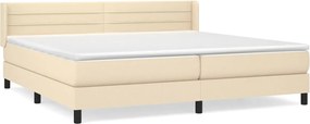 vidaXL Κρεβάτι Boxspring με Στρώμα Κρεμ 200x200 εκ. Υφασμάτινο