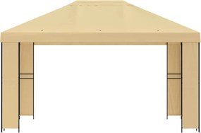vidaXL Κιόσκι 4 x 3 μ Κρεμ Πολυεστέρας και Χάλυβας 190 gsm