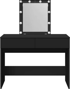 vidaXL Μπουντουάρ με LED Μαύρο 100x40x130 εκ.