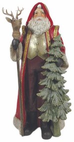 JΚ Home Décor - Άγιος Βασίλης με Δέντρο Πολυρεζίν 25x21x50cm