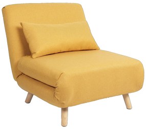 Πολυθρόνα Κρεβάτι ArteLibre VERA Κίτρινο Ύφασμα/Ξύλο 79x80x89cm