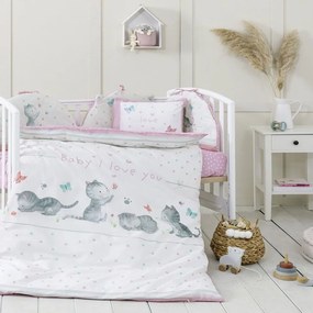 Σεντόνια Βρεφικά Baby Love (Σετ 3τμχ) Pink Nima Cradle 120x170cm 100% Βαμβάκι