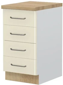 Επιδαπέδιο ντουλάπι Modena R-45-4F-Λευκό - Μπεζ - 45.00Χ60.00Χ88.00cm