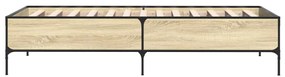 vidaXL Πλαίσιο Κρεβατιού Sonoma Δρυς 90 x 190 εκ. Επεξ. Ξύλο &amp; Μέταλλο