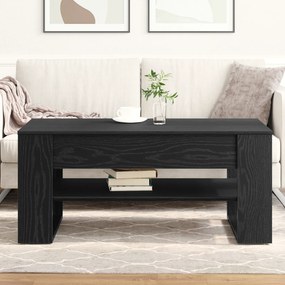 vidaXL Μαύρο Τραπεζάκι Σαλονιού από Δρυ 102x55x45 εκ. από επεξεργασμένο ξύλο