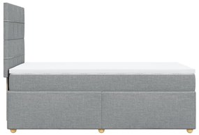 Κρεβάτι Boxspring με Στρώμα Ανοιχτό Γκρι 90x190 εκ. Υφασμάτινο - Γκρι