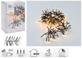 768 Φωτάκια LED - 5.5 Μέτρα + 3 Μέτρα σύνδεσης, Κανονική Διάταξη, με χειριστήριο, 8 προγράμματα, Μαύρο καλώδιο PVC - Extra Θερμό Λευκό