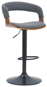 Intrahome Σκαμπό μπαρ Zero Intrahome πτυσσόμενο γκρι ύφασμα-plywood καρυδί-μέταλλο μαύρο | SKU: INTRAPA-217111135