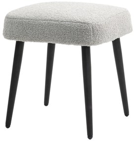 HOMCOM Σκαμπό, υποπόδιο, επενδεδυμένο κάθισμα, όψη κασμίρ, ατσάλινα πόδια, 42 x 42 x 44 cm, Ανοιχτό γκρι