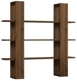 Βιβλιοθήκη Yotek pakoworld σε καρυδί απόχρωση 120x23x120εκ (1 τεμάχια)