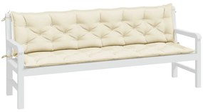 vidaXL Μαξιλάρια Πάγκου Κήπου 2 τεμ. Κρεμ Λευκό Ύφασμα Oxford