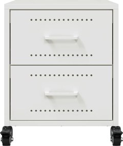 vidaXL Κομοδίνο Λευκό 36x39x43,5 εκ. από Χάλυβα