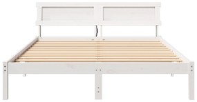 vidaXL Σκελετός Κρεβατιού Λευκό 140 x 200 cm Συμπαγές ξύλο πεύκου