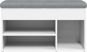vidaXL Πάγκος Παπουτσιών Λευκό 82 x 32 x 45,5 εκ. από Τεχνητό Ξύλο
