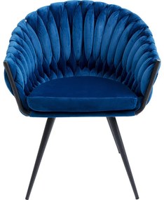 Καρέκλα Με Μπράτσα Knot Μπλε-Μαύρο 68x59x79εκ - Μπλε