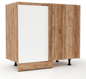 Επιδαπέδιο γωνιακό ντουλάπι κουζίνας Soft Λευκό με βελανιδιά Διαστάσεις 90x46.5x81,5εκ - SO-SDU100