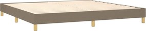 vidaXL Κρεβάτι Boxspring με Στρώμα &amp; LED Taupe 200x200 εκ. Υφασμάτινο