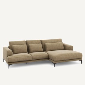 Γωνιακός καναπές XL δεξιός από βελούδο stonewashed, MARSILE