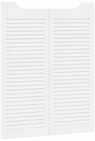 vidaXL Swing Doors Louvred Design 2 ζευγών Λευκό 100x80 cm