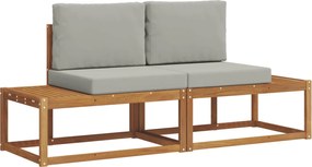 vidaXL Σειρά Καναπέ Εξωτερικού με μαξιλάρι 2 pcs Φυσικό