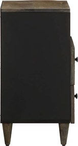 vidaXL κομοδίνο ντουλάπι ανοιχτό γκρι 50x33x60 cm μασίφ ξύλο Mango