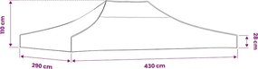 vidaXL Κάλυμμα Τέντας Εκδηλώσεων Λευκό 4,5 x 3 μ. 270 γρ/μ²