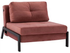 ARMCHAIR/BED CONSTANCE, DUSTY PINK VELVET 95x92x66Y cm.