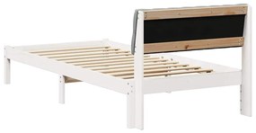 vidaXL Σκελετός Κρεβατιού Λευκό και ανοιχτό γκρι 90 x 190 cm