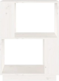 vidaXL Βιβλιοθήκη/Διαχωριστικό Χώρου Λευκό 51x25x70 εκ. Μασίφ Πεύκο