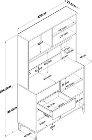 Ντουλάπι Λευκό / Καρυδί FAGRE 120x45x204.2