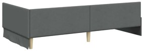 vidaXL Κρεβάτι Γωνίας Σκούρο γκρι 100 x 200 cm Ύφασμα και Έργο ξύλου