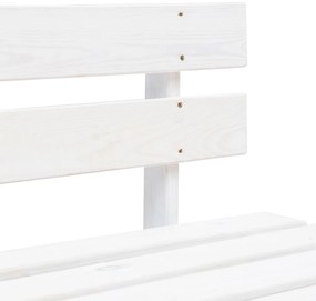 vidaXL Καναπές Κήπου Μεσαίος από Παλέτες Λευκό Ξύλο Πεύκου